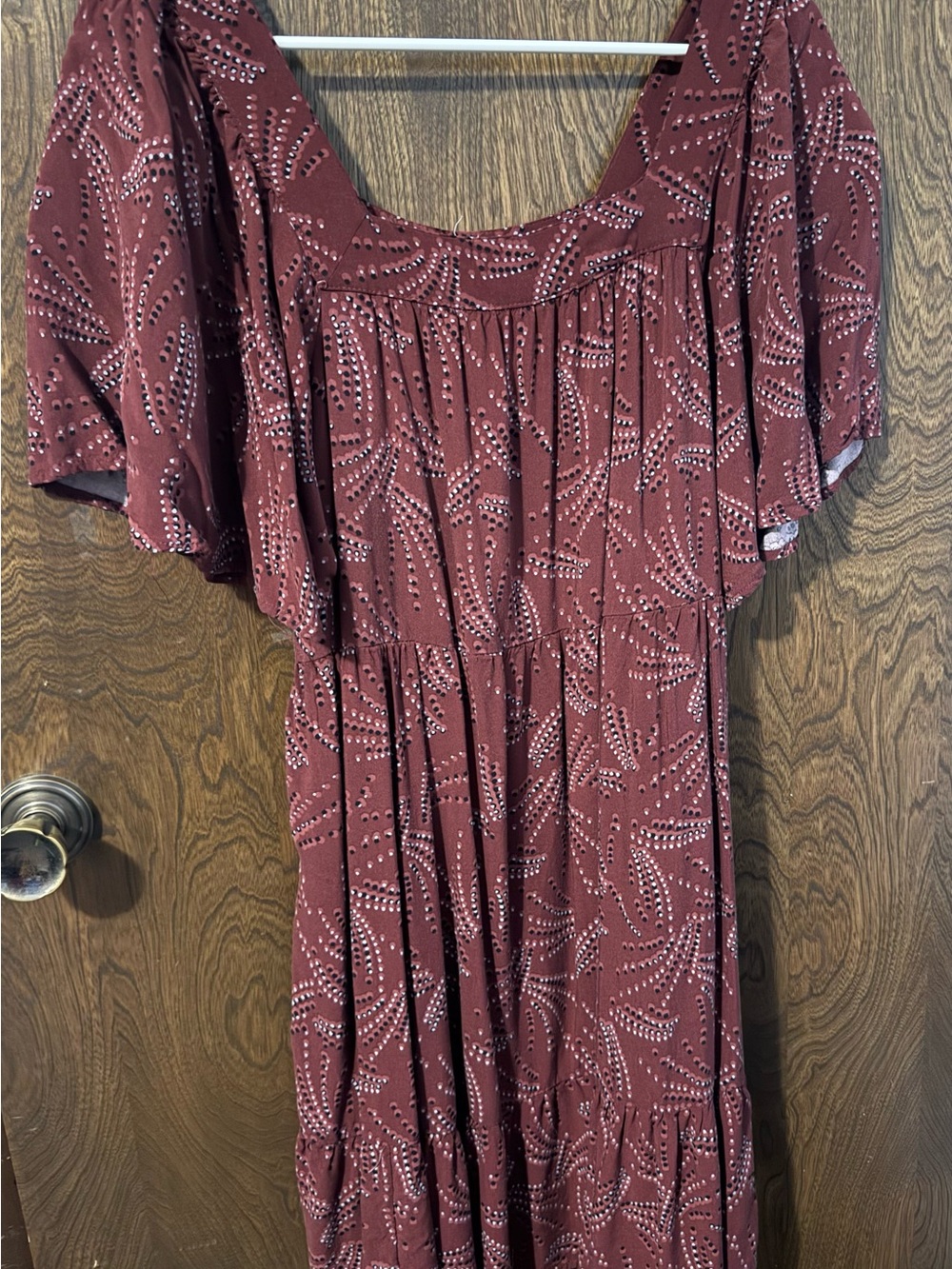 Maurices Burgundy Printed Midi Dress